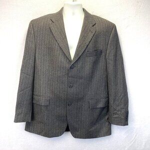 Franco Tassi 100% Lambswool Blazer Mens 44R Herringbone Sport Coat Quiet Luxury